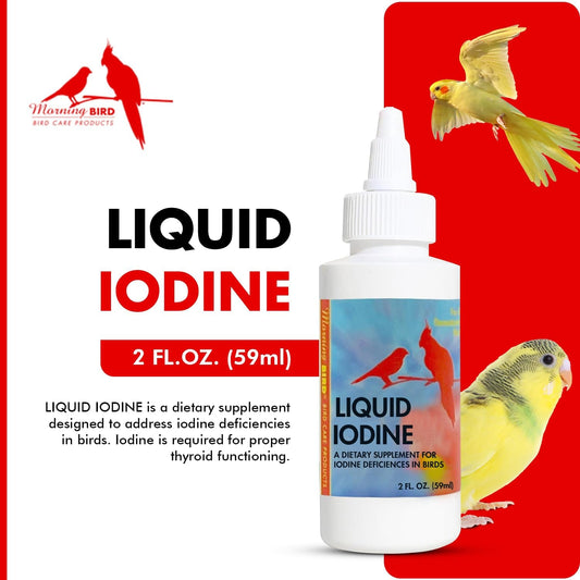 Liquid Iodine Supplement for Birds Feather Thyroid Support 4oz