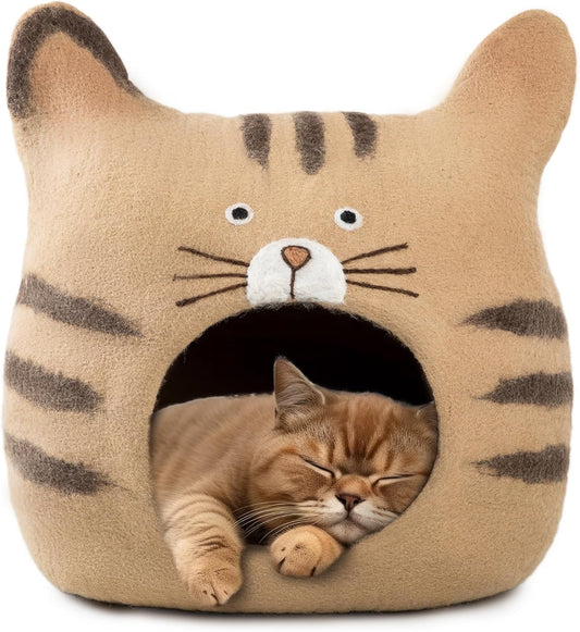 Merino Wool Cat Cave – Handmade Hideaway, 20 Styles