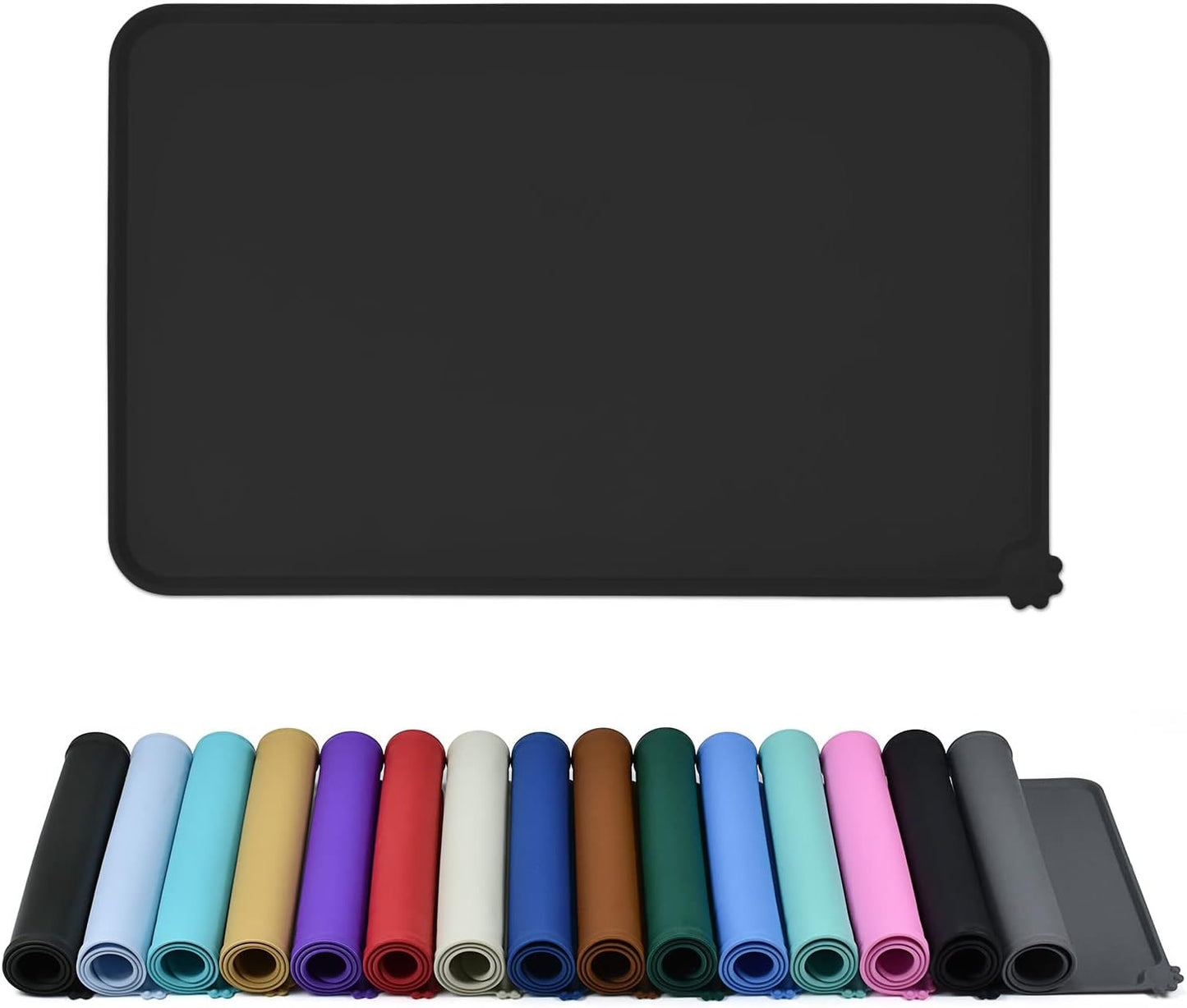 Silicone Dog & Cat Feeding Mat with Raised Edge, Waterproof & Non-Slip