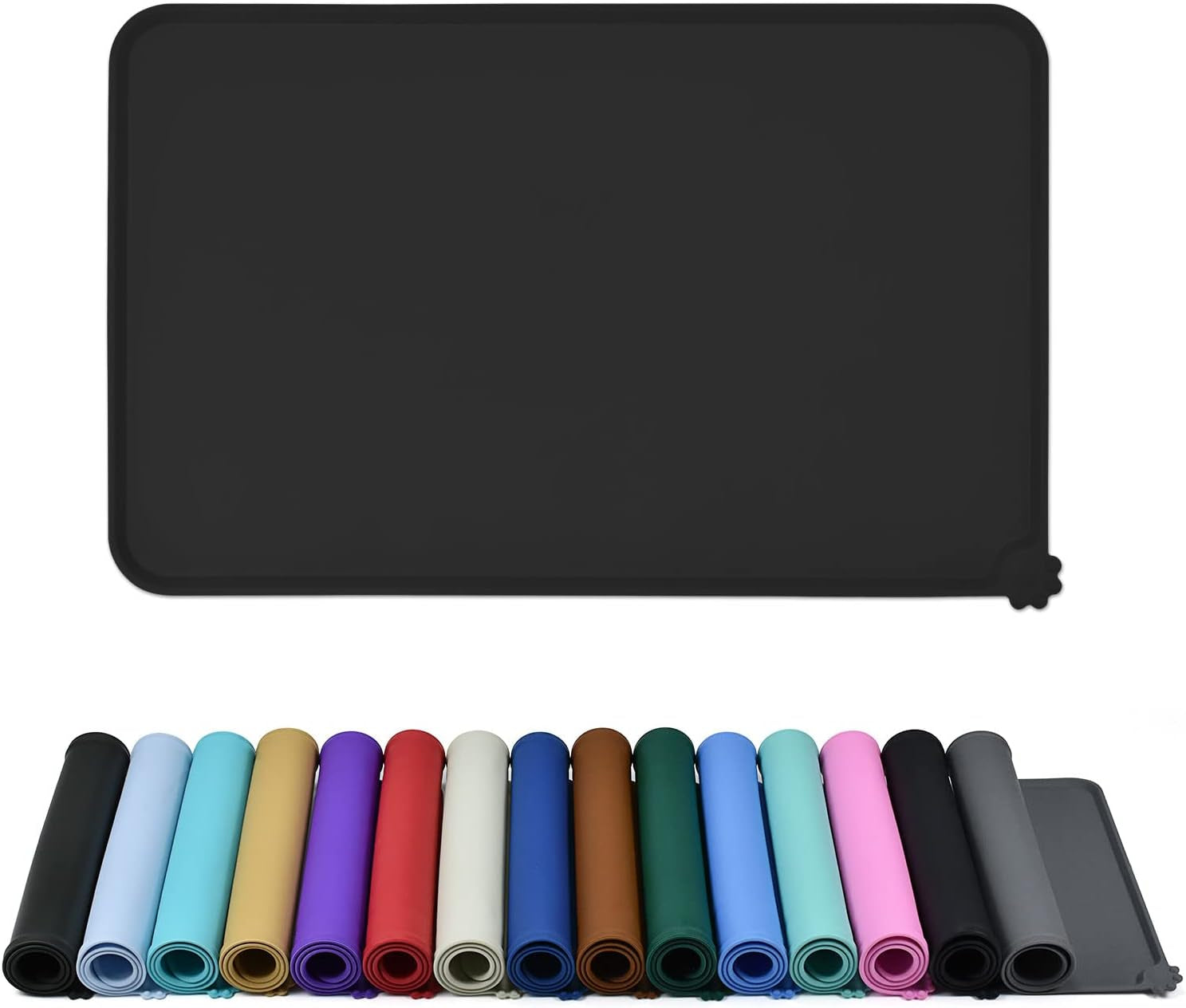 Silicone Dog & Cat Feeding Mat with Raised Edge, Waterproof & Non-Slip